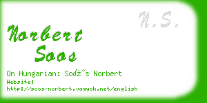 norbert soos business card